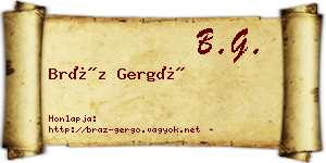 Bráz Gergő névjegykártya